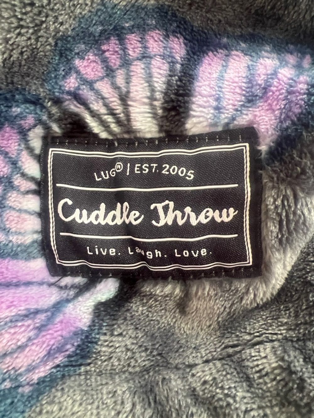 Lug Cuddle Throw Grey Butterfly Blanket - Picture 5 of 5